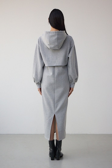 レイヤード風裏起毛フーディーワンピース 詳細画像