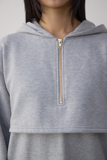 レイヤード風裏起毛フーディーワンピース 詳細画像