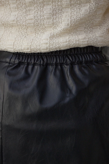 フェイクレザーハンカチーフヘムスカート 詳細画像