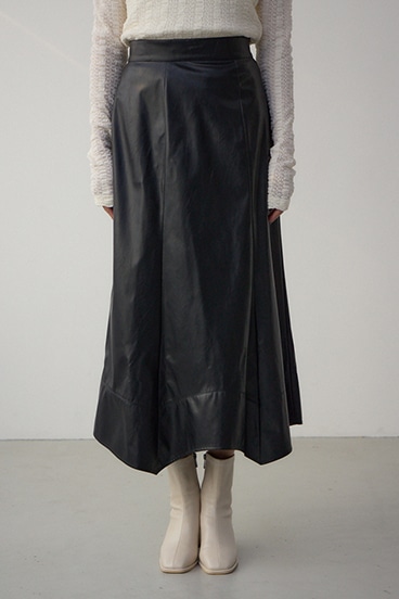 フェイクレザーハンカチーフヘムスカート 詳細画像