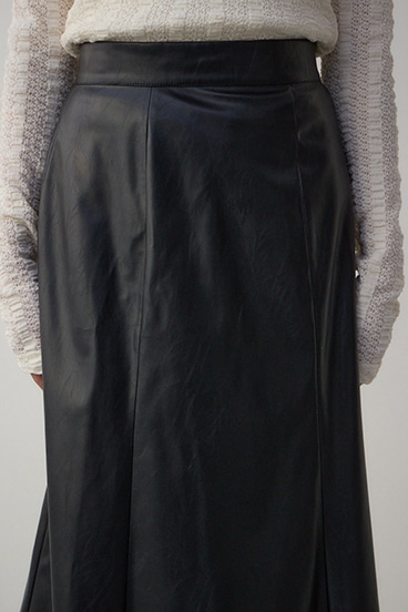 フェイクレザーハンカチーフヘムスカート 詳細画像