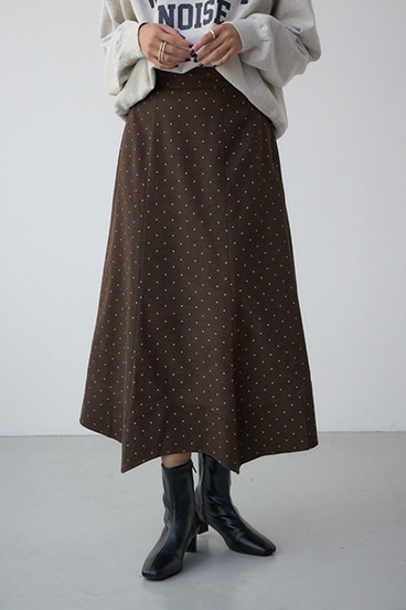 ドット柄ハンカチーフヘムスカート