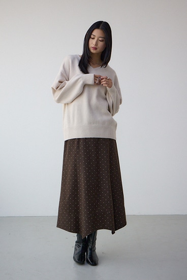 ドット柄ハンカチーフヘムスカート 詳細画像
