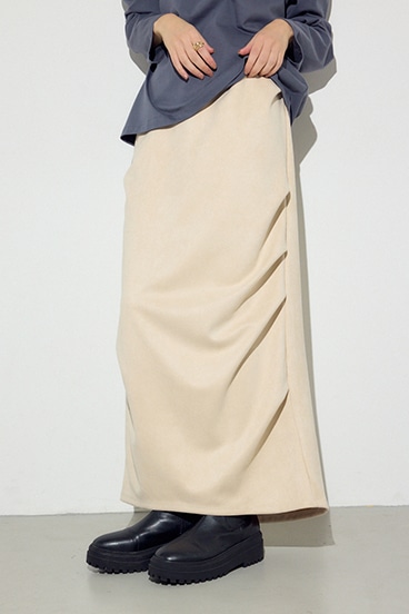フェイクスエードタックスカート