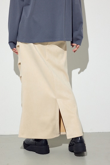 フェイクスエードタックスカート