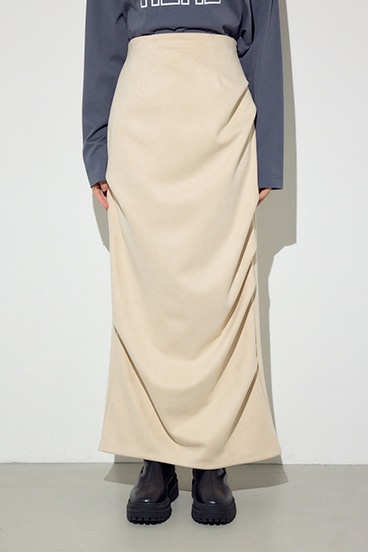 フェイクスエードタックスカート 詳細画像