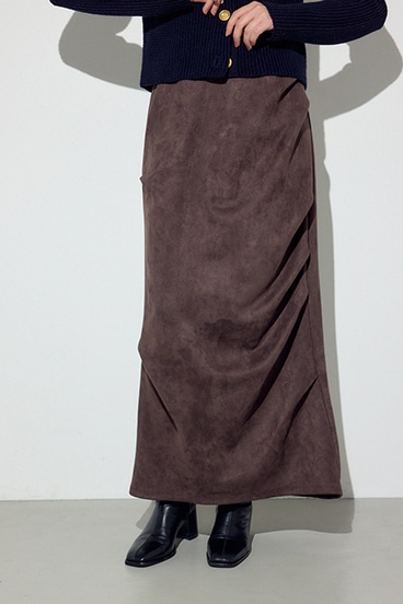 フェイクスエードタックスカート