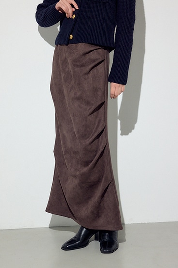 フェイクスエードタックスカート