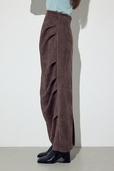 フェイクスエードタックスカート 詳細画像