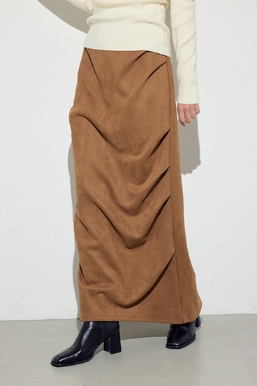 フェイクスエードタックスカート