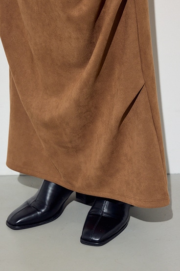 フェイクスエードタックスカート 詳細画像