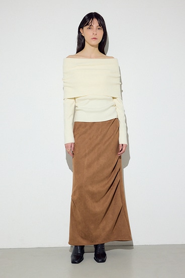 フェイクスエードタックスカート 詳細画像