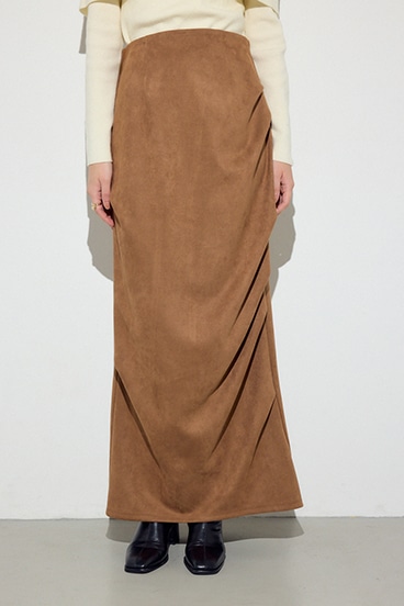 フェイクスエードタックスカート 詳細画像