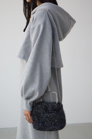 ラメシャギーメタルハンドルバッグ