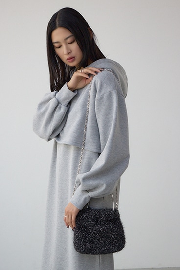 ラメシャギーメタルハンドルバッグ 詳細画像