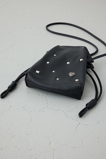 モチーフスタッズドローストリングバッグ 詳細画像