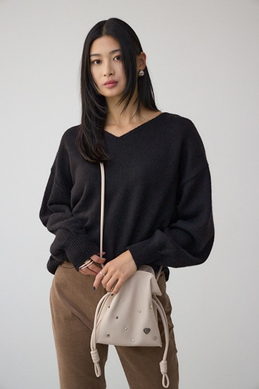 モチーフスタッズドローストリングバッグ 詳細画像