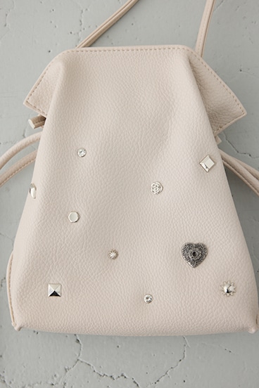 モチーフスタッズドローストリングバッグ 詳細画像