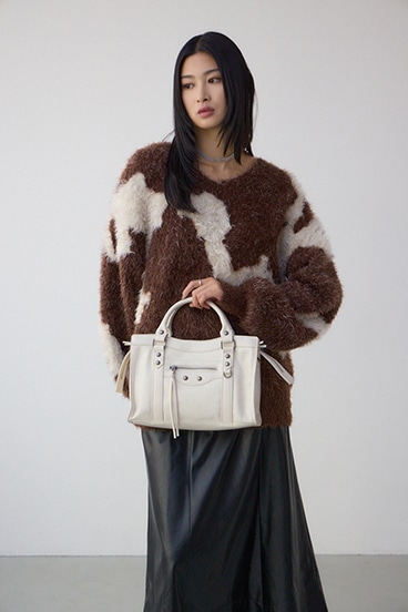 フェイクレザーハンドバッグ 詳細画像