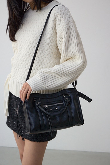 フェイクレザーハンドバッグ 詳細画像