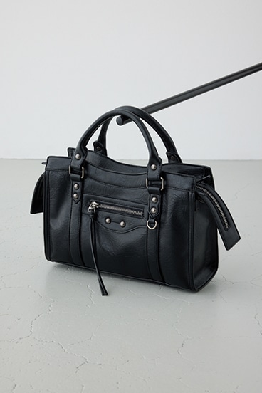 フェイクレザーハンドバッグ 詳細画像