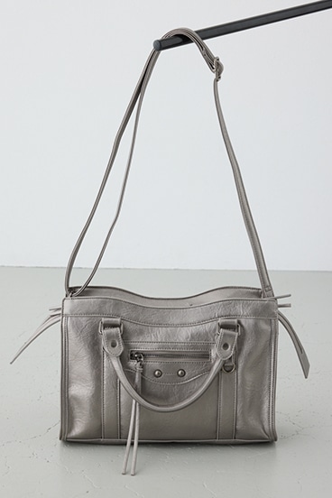 フェイクレザーハンドバッグ 詳細画像