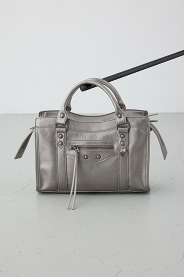 フェイクレザーハンドバッグ 詳細画像