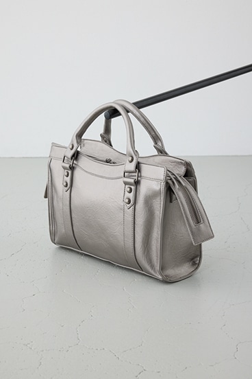 フェイクレザーハンドバッグ 詳細画像