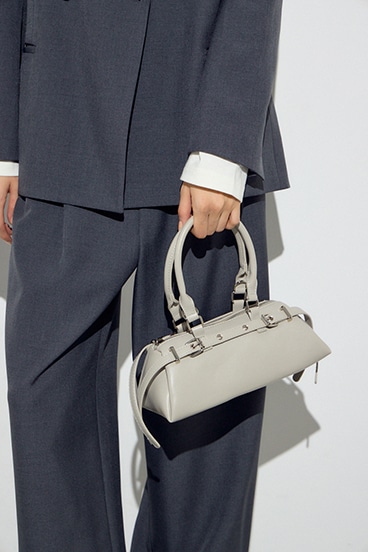 ベルトデザインレクタングルハンドバッグ 詳細画像