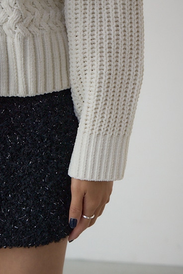 サイドレースアップケーブルニット 詳細画像