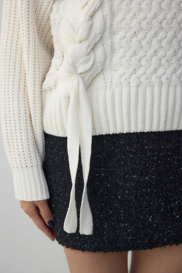 サイドレースアップケーブルニット 詳細画像