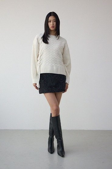 サイドレースアップケーブルニット 詳細画像