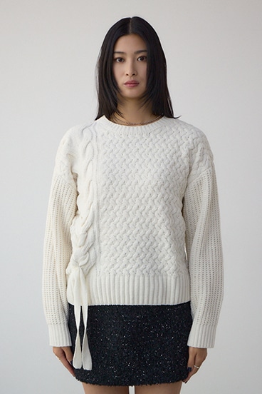 サイドレースアップケーブルニット 詳細画像