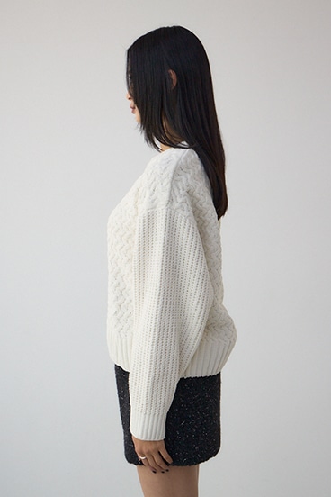 サイドレースアップケーブルニット 詳細画像