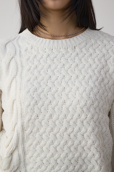 サイドレースアップケーブルニット 詳細画像