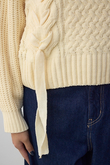 サイドレースアップケーブルニット 詳細画像