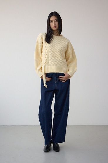 サイドレースアップケーブルニット 詳細画像