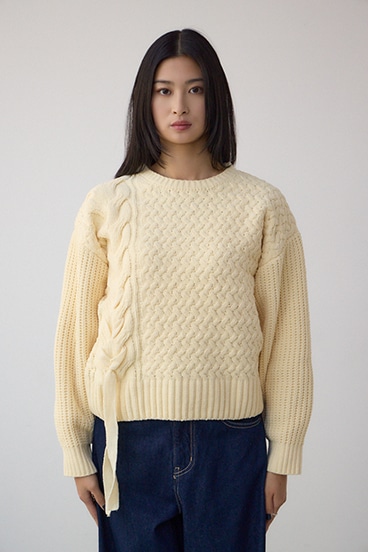 サイドレースアップケーブルニット 詳細画像