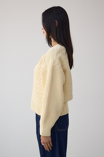 サイドレースアップケーブルニット 詳細画像