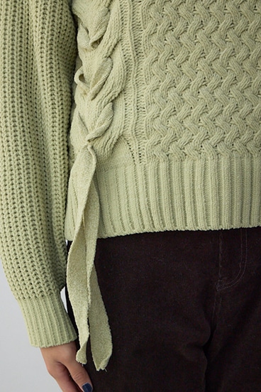 サイドレースアップケーブルニット 詳細画像