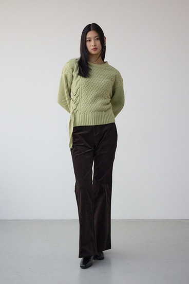 サイドレースアップケーブルニット 詳細画像