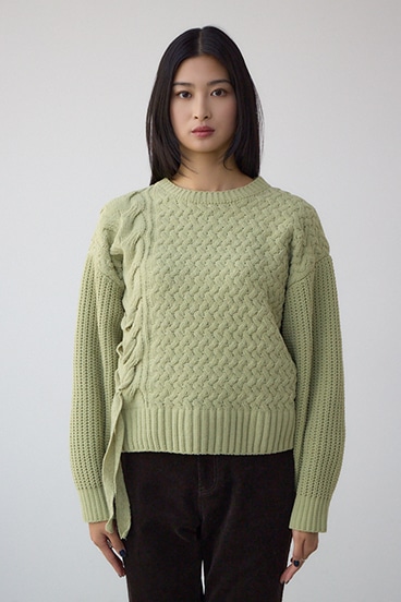 サイドレースアップケーブルニット 詳細画像