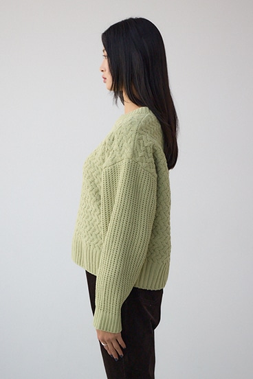 サイドレースアップケーブルニット 詳細画像