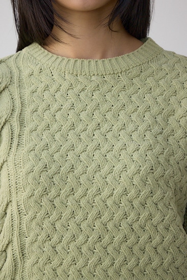 サイドレースアップケーブルニット 詳細画像