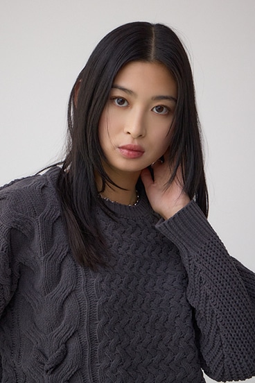 サイドレースアップケーブルニット