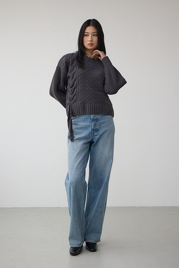 サイドレースアップケーブルニット 詳細画像