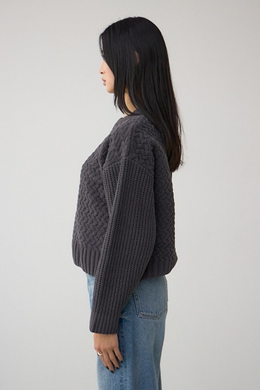 サイドレースアップケーブルニット 詳細画像