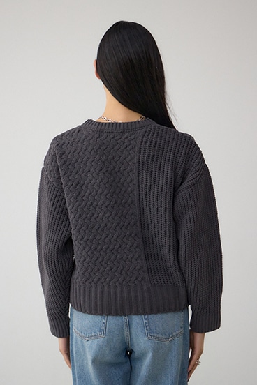 サイドレースアップケーブルニット 詳細画像