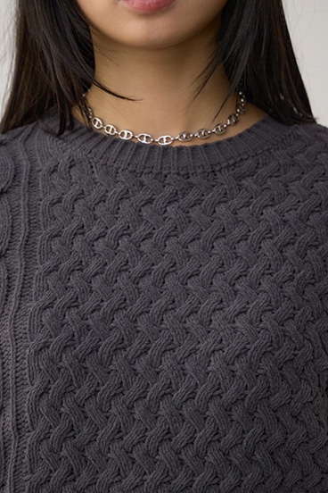 サイドレースアップケーブルニット 詳細画像