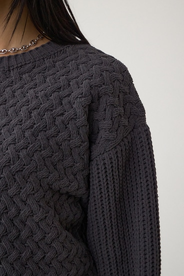 サイドレースアップケーブルニット 詳細画像